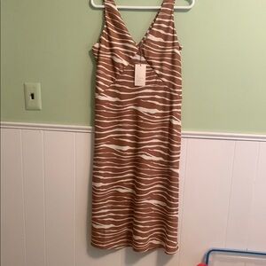 Stylish Brown and White Dress